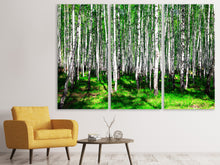 Laden Sie das Bild in den Galerie-Viewer, Leinwandbild 3-teilig Sommerlicher Birkenwald
