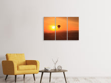 Laden Sie das Bild in den Galerie-Viewer, Leinwandbild 3-teilig Heissluftballon bei Sonnenuntergang