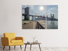 Laden Sie das Bild in den Galerie-Viewer, Leinwandbild 3-teilig Brooklyn Bridge