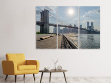 Laden Sie das Bild in den Galerie-Viewer, Leinwandbild 3-teilig Brooklyn Bridge