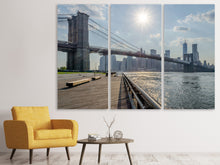 Laden Sie das Bild in den Galerie-Viewer, Leinwandbild 3-teilig Brooklyn Bridge