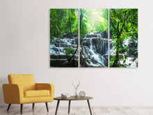 Laden Sie das Bild in den Galerie-Viewer, Leinwandbild 3-teilig Wasserfall Agua Azul