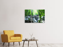 Laden Sie das Bild in den Galerie-Viewer, Leinwandbild 3-teilig Wasserfall Agua Azul