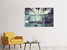 Laden Sie das Bild in den Galerie-Viewer, Leinwandbild 3-teilig Wasserfall Mexiko