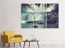 Laden Sie das Bild in den Galerie-Viewer, Leinwandbild 3-teilig Wasserfall Mexiko