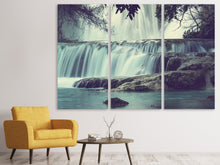 Laden Sie das Bild in den Galerie-Viewer, Leinwandbild 3-teilig Wasserfall Mexiko