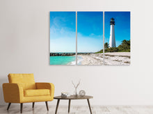 Laden Sie das Bild in den Galerie-Viewer, Leinwandbild 3-teilig Cape Florida Ligthhouse