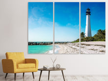 Laden Sie das Bild in den Galerie-Viewer, Leinwandbild 3-teilig Cape Florida Ligthhouse