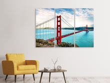 Laden Sie das Bild in den Galerie-Viewer, Leinwandbild 3-teilig Golden Gate Bridge