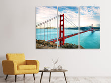 Laden Sie das Bild in den Galerie-Viewer, Leinwandbild 3-teilig Golden Gate Bridge