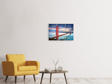 Laden Sie das Bild in den Galerie-Viewer, Leinwandbild 3-teilig Der Golden Gate Bridge bei Sonnenuntergang
