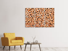 Laden Sie das Bild in den Galerie-Viewer, Leinwandbild 3-teilig Birkenstapel