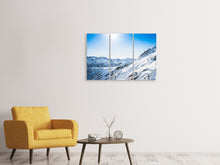 Laden Sie das Bild in den Galerie-Viewer, Leinwandbild 3-teilig Bergpanorama im Schnee