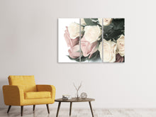 Laden Sie das Bild in den Galerie-Viewer, Leinwandbild 3-teilig Rosenromantik