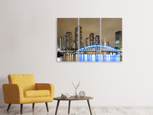 Laden Sie das Bild in den Galerie-Viewer, Leinwandbild 3-teilig Skyline Tokio in der Nacht