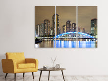 Laden Sie das Bild in den Galerie-Viewer, Leinwandbild 3-teilig Skyline Tokio in der Nacht