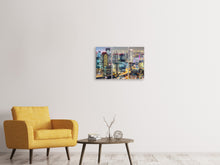 Laden Sie das Bild in den Galerie-Viewer, Leinwandbild 3-teilig Skyline Osaka im Lichtermeer