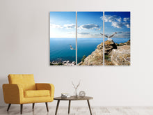 Laden Sie das Bild in den Galerie-Viewer, Leinwandbild 3-teilig Die Möwen und das Meer