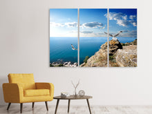 Laden Sie das Bild in den Galerie-Viewer, Leinwandbild 3-teilig Die Möwen und das Meer