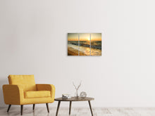 Laden Sie das Bild in den Galerie-Viewer, Leinwandbild 3-teilig Sonnenuntergang am Meer