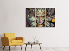 Laden Sie das Bild in den Galerie-Viewer, Leinwandbild 3-teilig Venezianische Maske