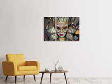 Laden Sie das Bild in den Galerie-Viewer, Leinwandbild 3-teilig Venezianische Maske