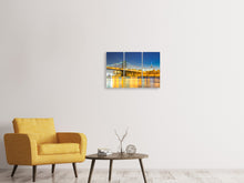Laden Sie das Bild in den Galerie-Viewer, Leinwandbild 3-teilig Brooklyn Bridge bei Nacht