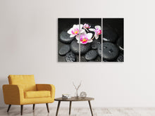Laden Sie das Bild in den Galerie-Viewer, Leinwandbild 3-teilig Feng-Shui-Orchidee Zen