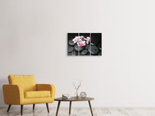 Laden Sie das Bild in den Galerie-Viewer, Leinwandbild 3-teilig Feng-Shui-Orchidee Zen