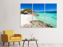 Laden Sie das Bild in den Galerie-Viewer, Leinwandbild 3-teilig Das Haus am Strand