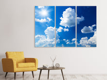 Laden Sie das Bild in den Galerie-Viewer, Leinwandbild 3-teilig Himmelblau