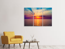 Laden Sie das Bild in den Galerie-Viewer, Leinwandbild 3-teilig Mystischer Sonnenaufgang