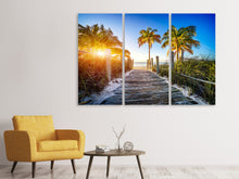 Laden Sie das Bild in den Galerie-Viewer, Leinwandbild 3-teilig Strandweg
