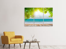 Laden Sie das Bild in den Galerie-Viewer, Leinwandbild 3-teilig Strandterrasse