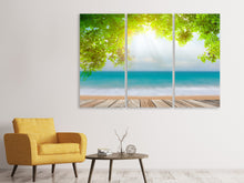 Laden Sie das Bild in den Galerie-Viewer, Leinwandbild 3-teilig Strandterrasse