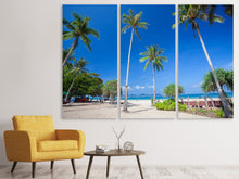 Laden Sie das Bild in den Galerie-Viewer, Leinwandbild 3-teilig Sommer Sonne Strand