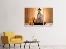 Laden Sie das Bild in den Galerie-Viewer, Leinwandbild 3-teilig Buddha in der Meditation