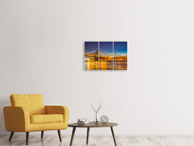 Laden Sie das Bild in den Galerie-Viewer, Leinwandbild 3-teilig Skyline NY Williamsburg Bridge
