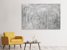 Laden Sie das Bild in den Galerie-Viewer, Leinwandbild 3-teilig Wischtechnik in Grau