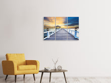 Laden Sie das Bild in den Galerie-Viewer, Leinwandbild 3-teilig Die Brücke ins Meer