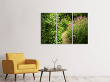 Laden Sie das Bild in den Galerie-Viewer, Leinwandbild 3-teilig Gartenweg