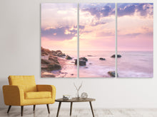 Laden Sie das Bild in den Galerie-Viewer, Leinwandbild 3-teilig Sonnenaufgang am Meer