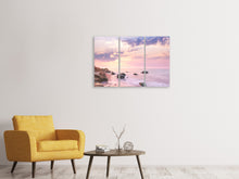 Laden Sie das Bild in den Galerie-Viewer, Leinwandbild 3-teilig Sonnenaufgang am Meer