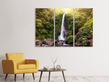 Laden Sie das Bild in den Galerie-Viewer, Leinwandbild 3-teilig Wasserfall Bali