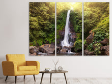 Laden Sie das Bild in den Galerie-Viewer, Leinwandbild 3-teilig Wasserfall Bali