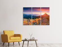 Laden Sie das Bild in den Galerie-Viewer, Leinwandbild 3-teilig Sonnenuntergang in den Alpen