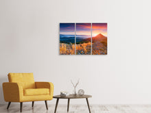 Laden Sie das Bild in den Galerie-Viewer, Leinwandbild 3-teilig Sonnenuntergang in den Alpen
