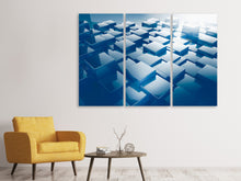 Laden Sie das Bild in den Galerie-Viewer, Leinwandbild 3-teilig 3D-Cubes