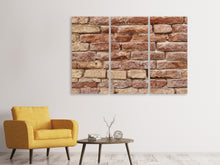 Laden Sie das Bild in den Galerie-Viewer, Leinwandbild 3-teilig Loft-Mauer