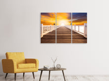 Laden Sie das Bild in den Galerie-Viewer, Leinwandbild 3-teilig Die Brücke Ins Glück